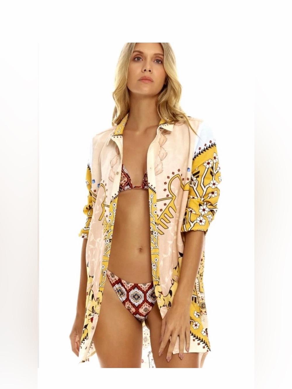AGUA BENDITA Multicolored Crystal Shirt Size SMALL❤️